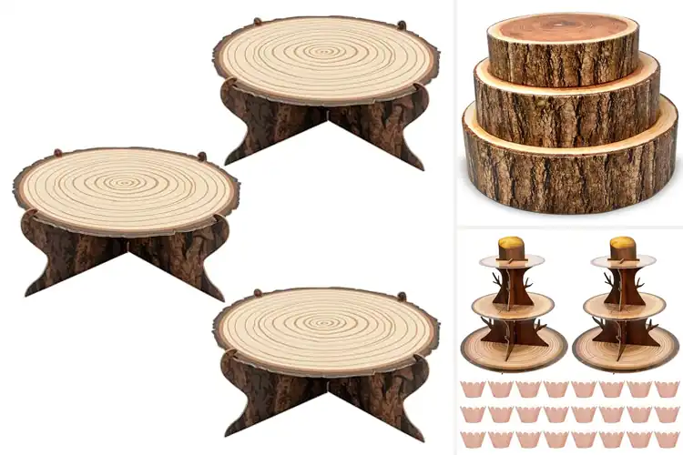 Detailed view of Best Cardboard Wood Grain Stands: Rustic Event Charm