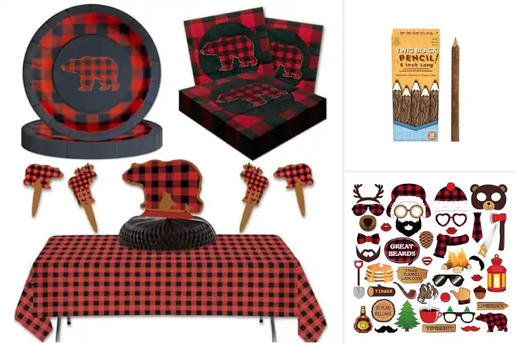 Detailed view of Best Forest Lumberjack Theme Party Supplies