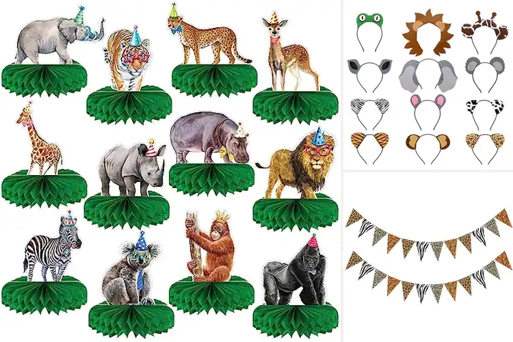 Detailed view of Best Jungle Animal Party Decorations