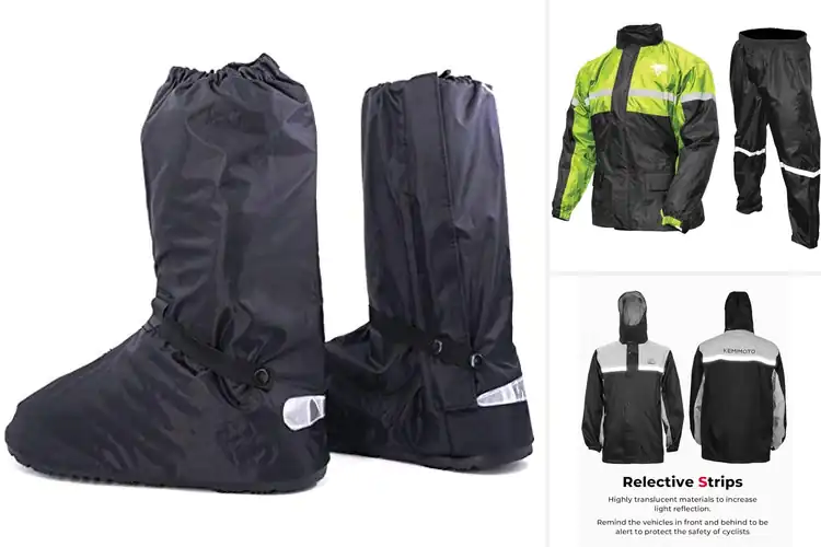 Detailed view of Best Motorcycle Rain Over Suits With Boots