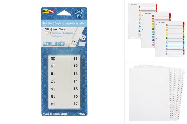 Detailed view of Best Page Numbered Tabs