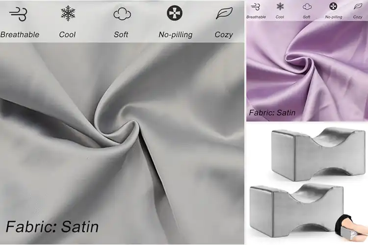 Detailed view of Best Satin Knee Pillow Covers for Cool, Soft Comfort